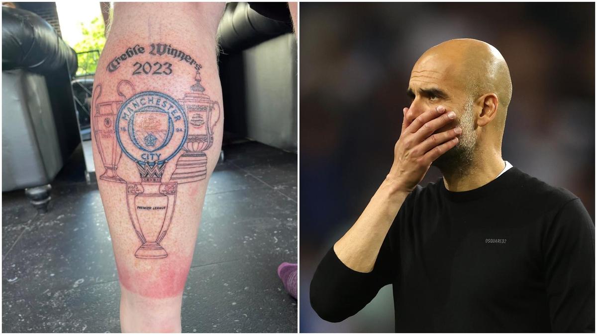 Man City Fan Gets Treble Tattoo Ahead of Champions League Final Against Inter Milan - SportsBrief.com